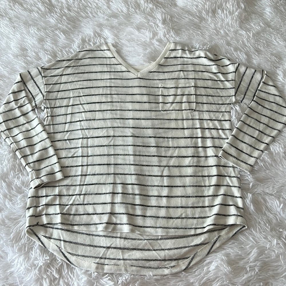 Merona (Target) medium cream/grey striped sweater